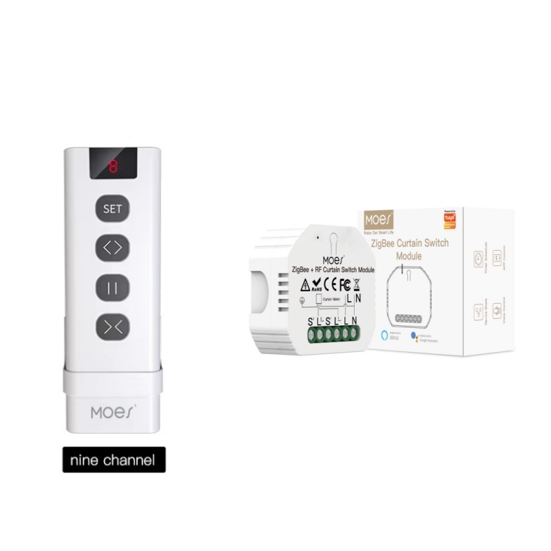 Smart Home Moes - MOES ZigBee Smart RF433 Gordijnschakelaarmodule voor