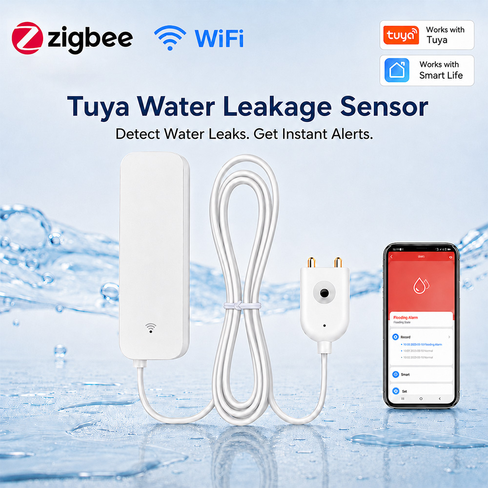 Smart Home Ikea - ZigBee WiFi Waterleksensor Overstromingslekkage Alarmdetector Tuya