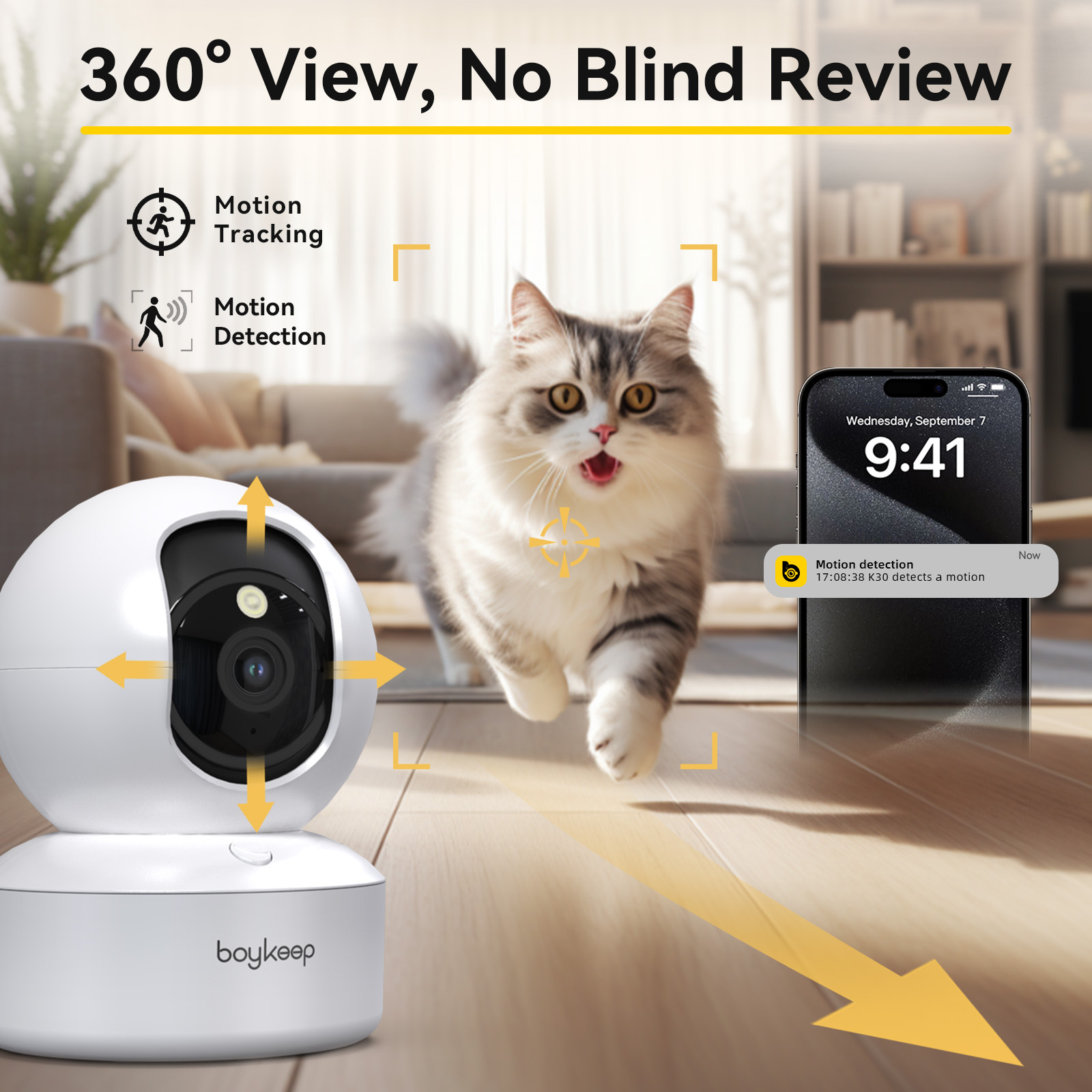 Smart Home Camera Ezviz - Boykeep 2K hondencamera met telefoonapp, 5G
