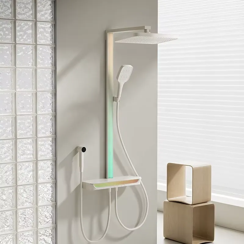 Smart Home In Us - Messing digitale watervaldoucheset, aan de muur