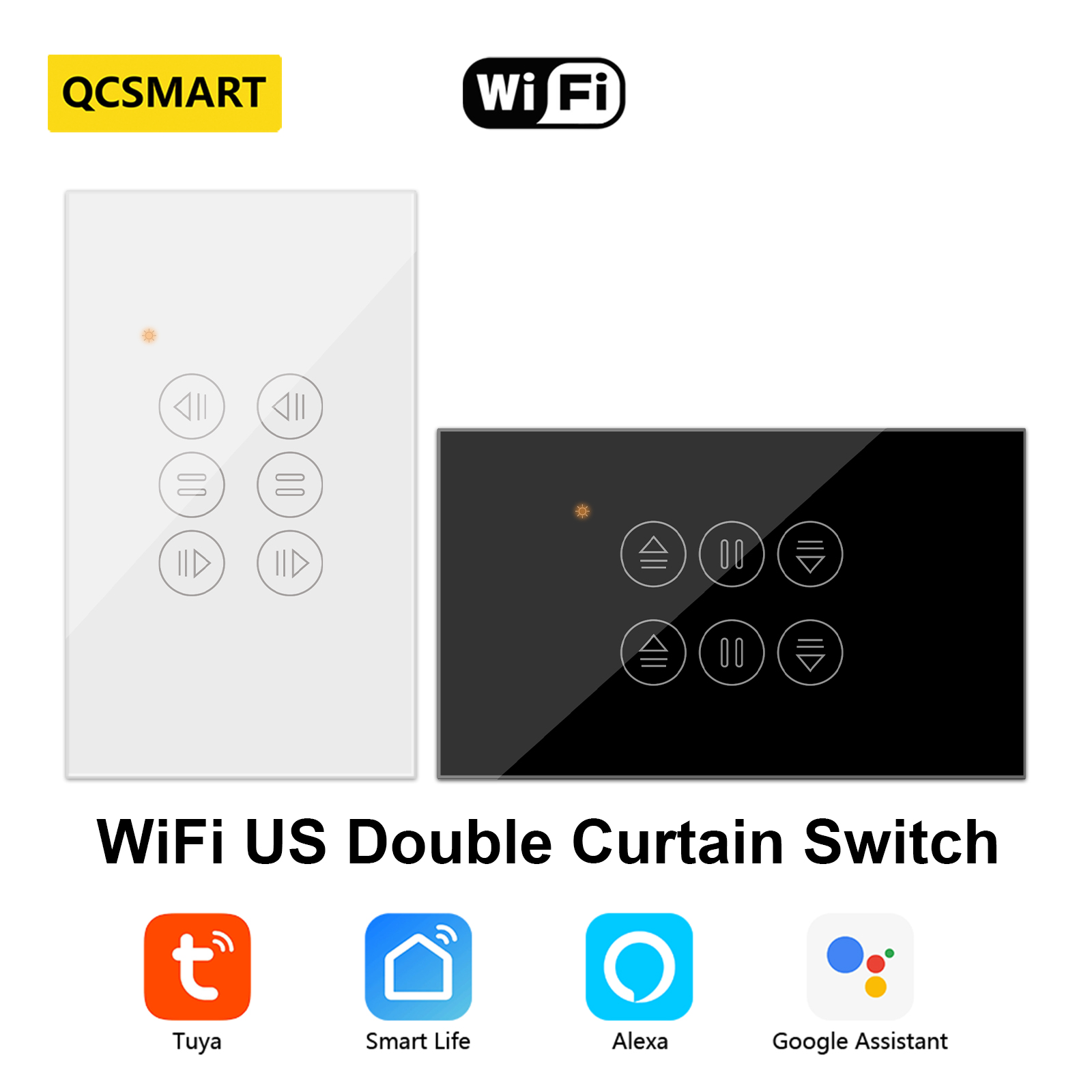 Universal Remote Smart Home - QCSMART WiFi Dubbel Gordijn US Schakelaar