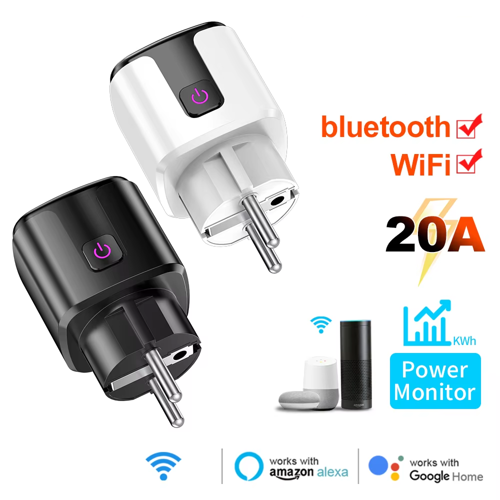 Smart Home News - Smart 20A EU-stekker WiFi+Bluetooth-aansluiting met energiemonitoring