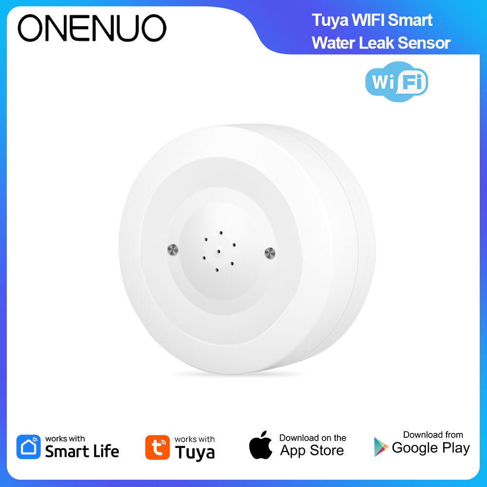 Wifi Water Leak Detector - ONENUO WiFi Tuya Waterleksensor Overstromingslekkage Detector