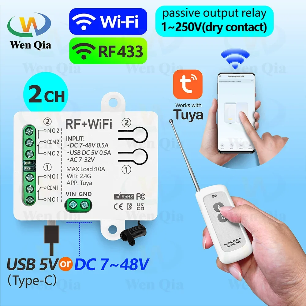 Universal Remote Smart Home - 2CH slimme lichtschakelaar Tuya, WiFi- en