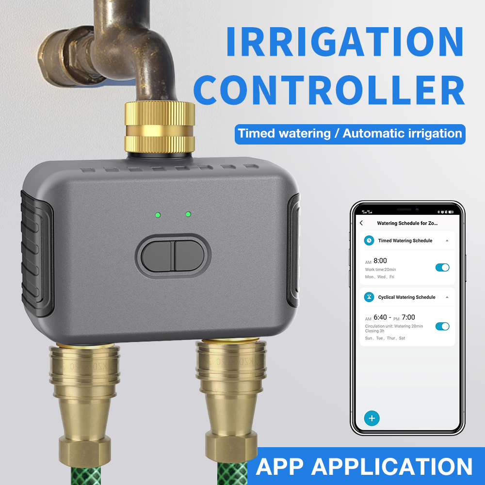 Smart Home Remote - Tuya 2-zone besproeiingstimer Tuin Automatische irrigatiecontroller