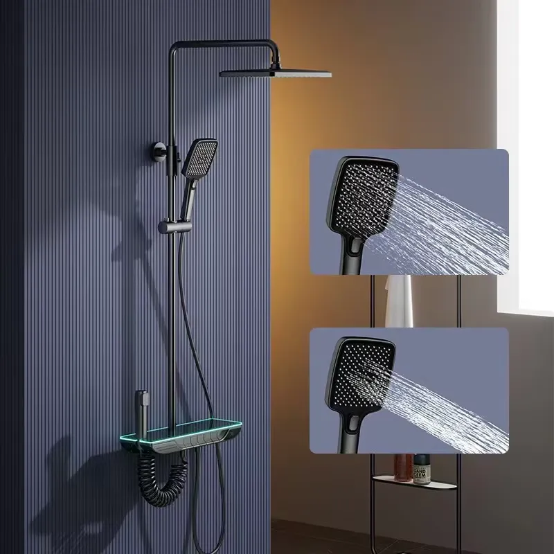 Smart Home In Us - Slimme digitale thermostaat doucheset messing pianoknop