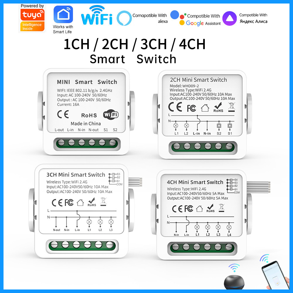 Tuya WiFi Smart Switch 1/2/3/4 - Smart Home Remote recensie en prijs