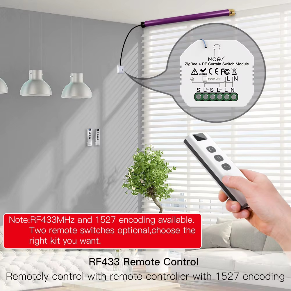 MOES ZigBee Smart RF433 Gordij - Smart Home Moes recensie en prijs