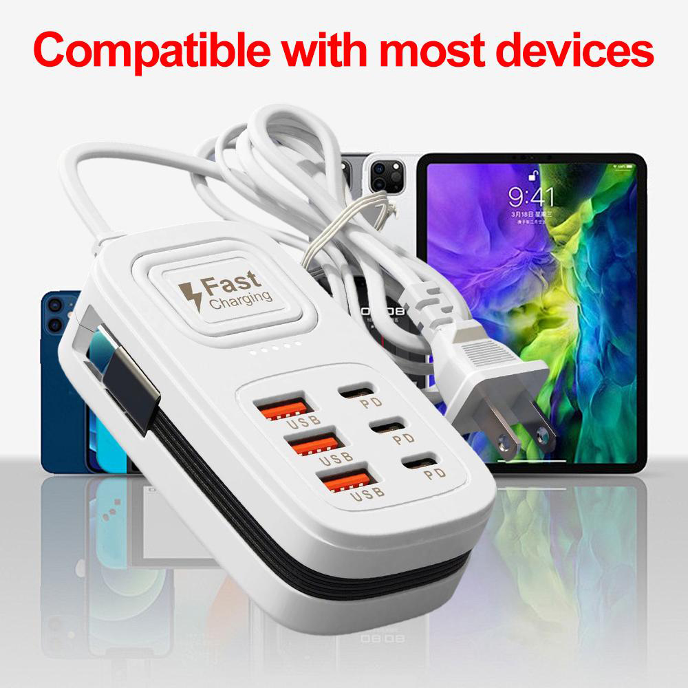 6-poorts USB snellader stekker - Smart Power Strip recensie en prijs