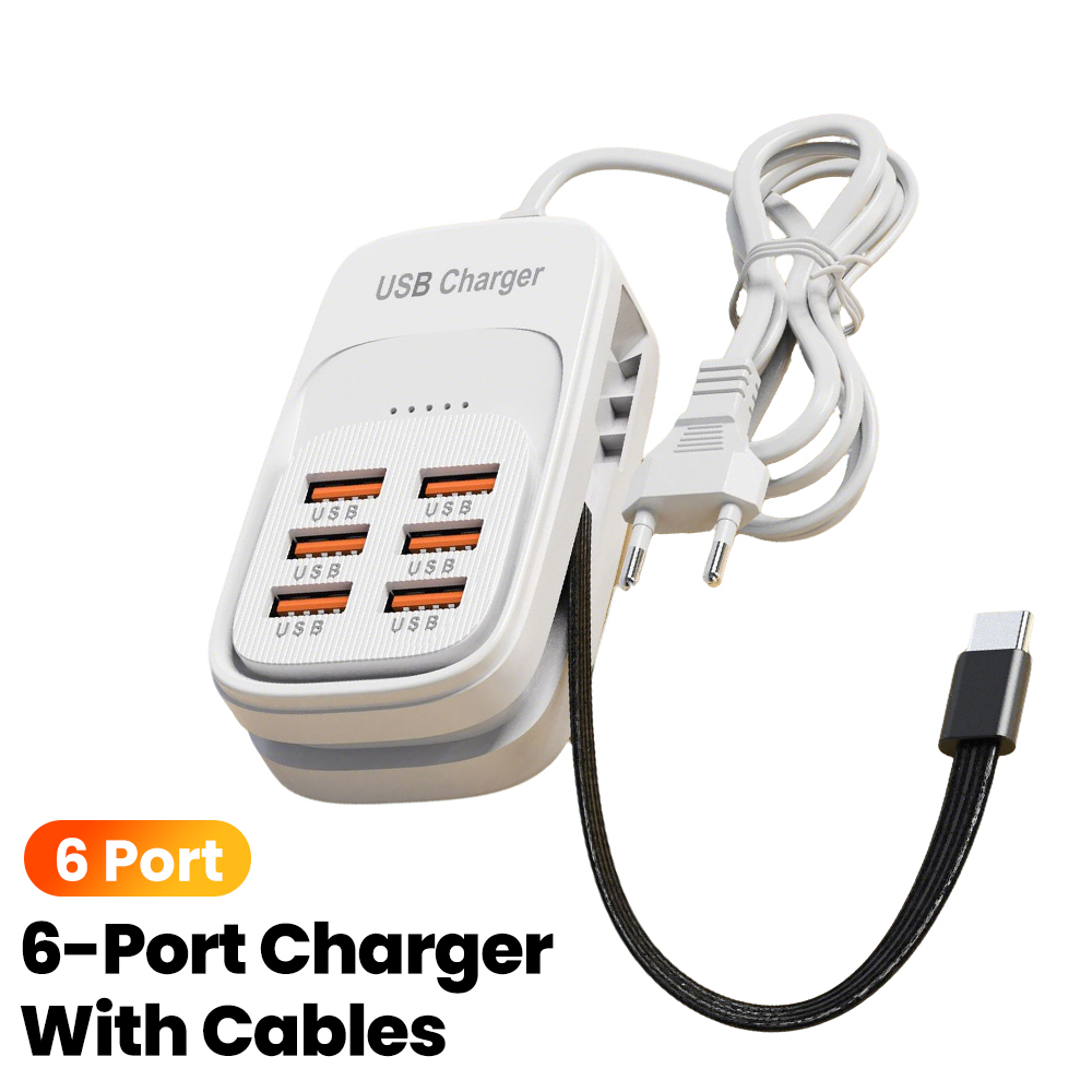 6-poorts USB snellader stekker - Smart Power Strip recensie en prijs